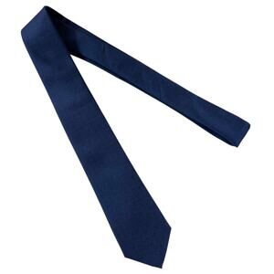 Bespoke New York Skinny Tie Dark Blue Solid Minimalist 2.5” x 59.5”